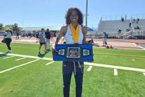 Legacy sprinter Amaya Stepp poses during the 2025 track and field preseason (Legacy High).