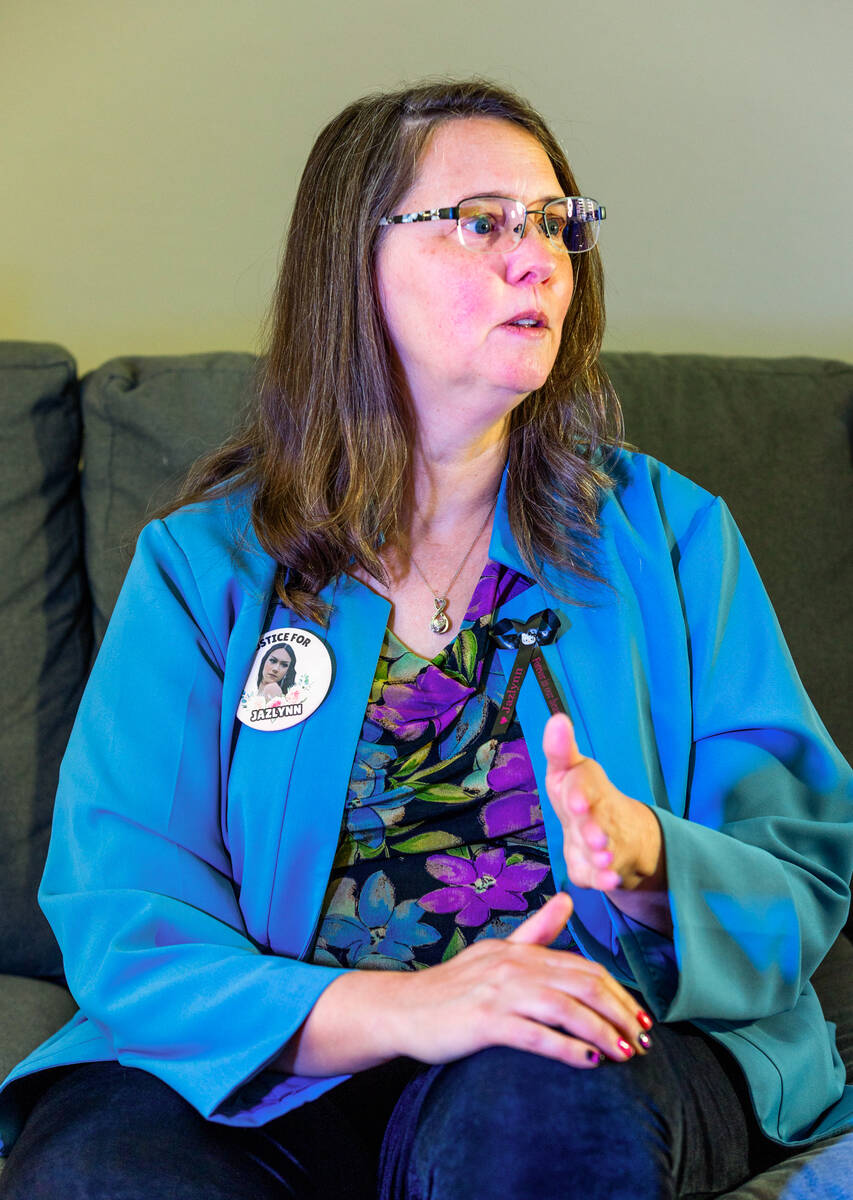 Susan Johnson talks about her daughter to the Review-Journal. (L.E. Baskow/Las Vegas Review-Jou ...