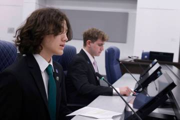 Meyer DeLee, left, gives testimony on a bill that defines "antisemitism" for Equal Ri ...
