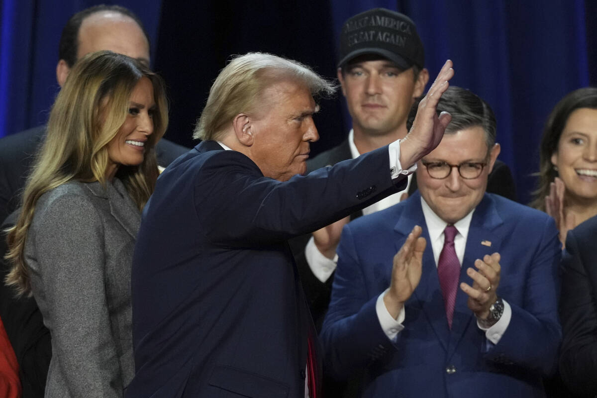 President Donald Trump waves after speaking. (AP Photo/Lynne Sladky)