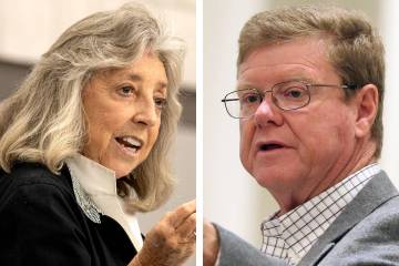 Rep. Dina Titus, D-Nev., left, filed an amendment in the GOP House reconciliation bill to scrap ...