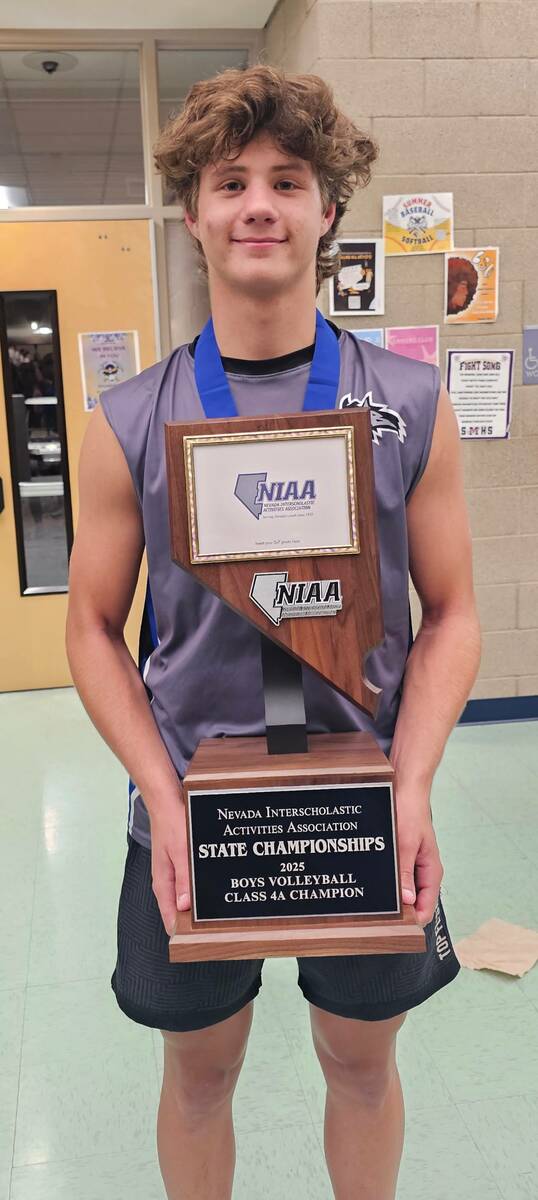 Basic's Porter Hughes is a member of the Nevada Preps All-Southern Nevada boys volleyball team.