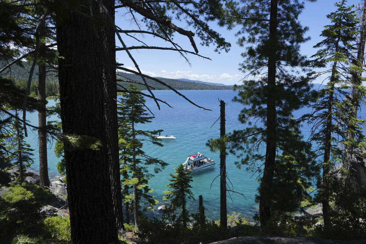 A boat carries visitors at D.L. Bliss State Park after a weekend incident in which a boat capsi ...